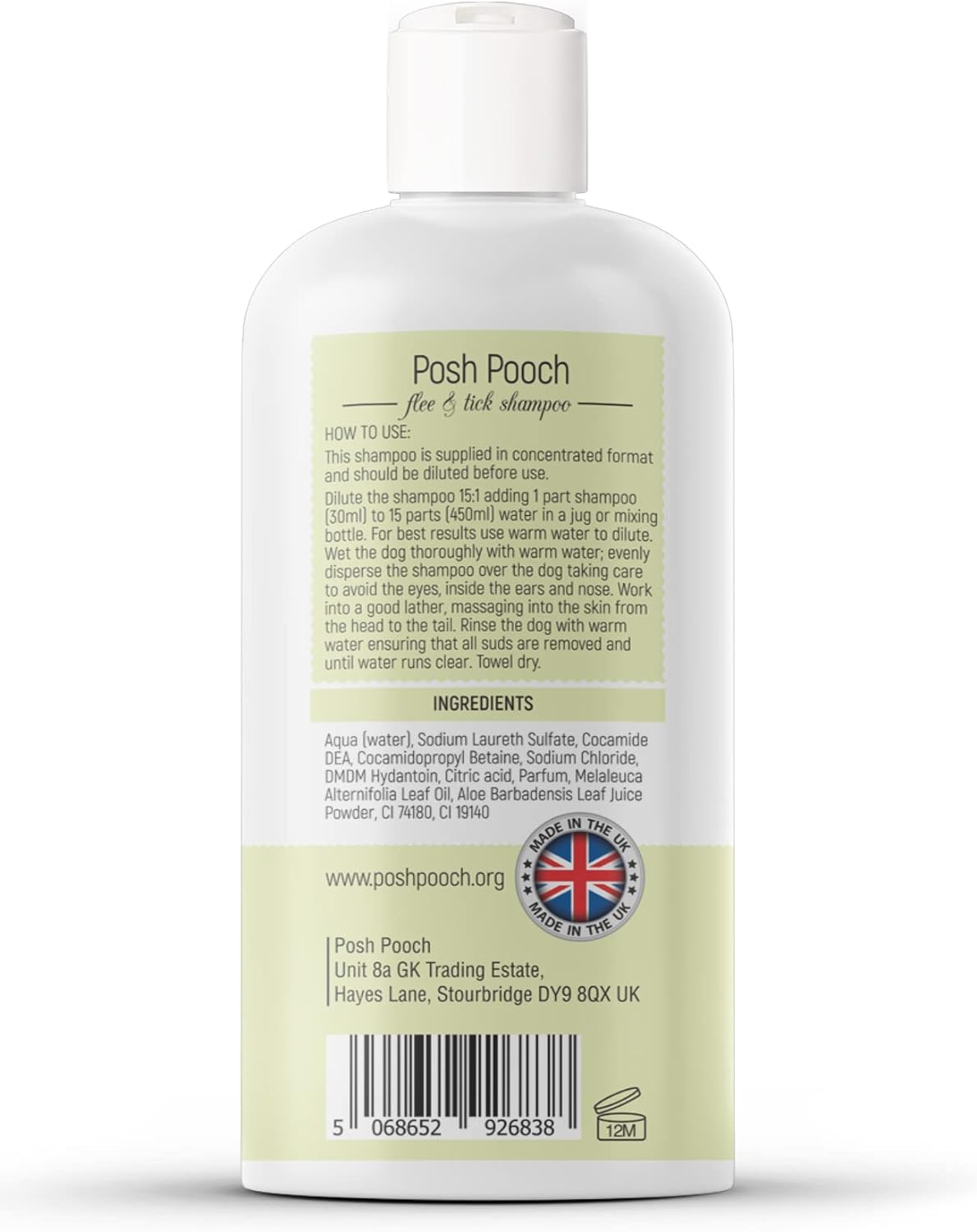 Flea & Tick Shampoo For Dogs 500ml 15:1 Anti-Bac