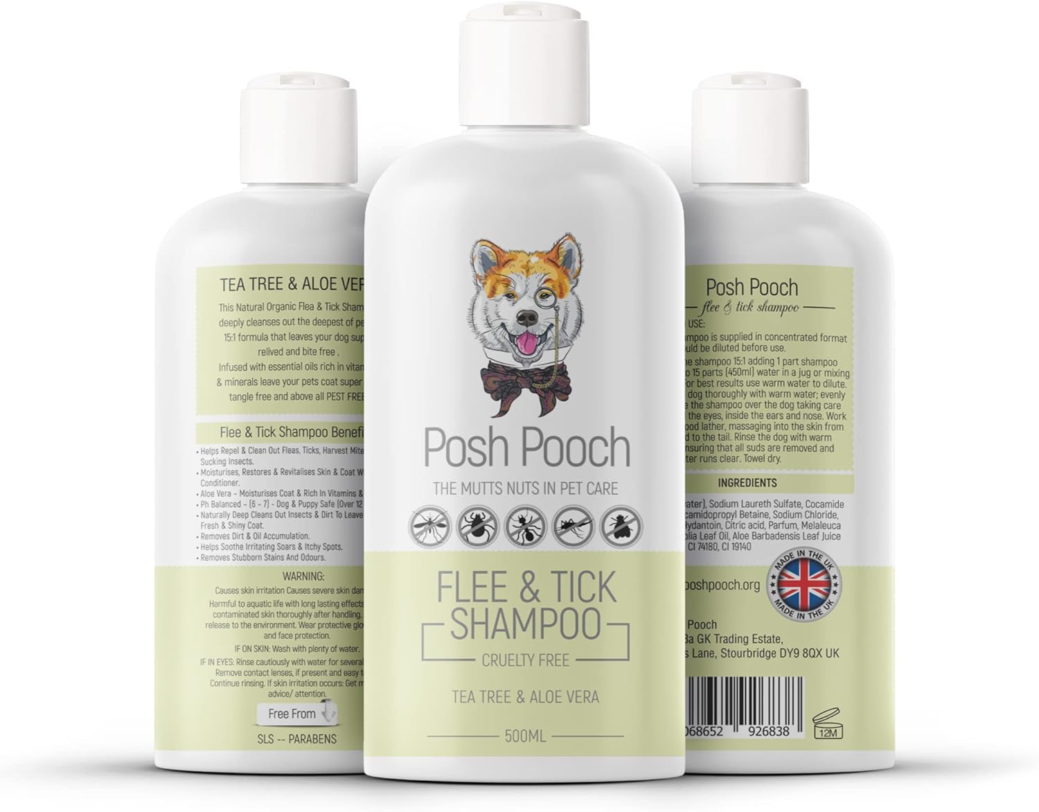 Flea Tick Shampoo For Dogs 500ml 15 1 Anti Bac