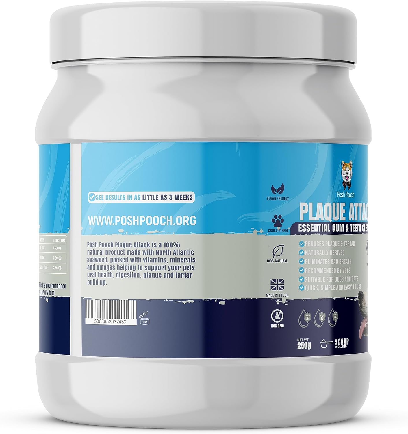 Posh Pooch Plaque Attack 100% Natural Plaque & Tartar Remover (250g)