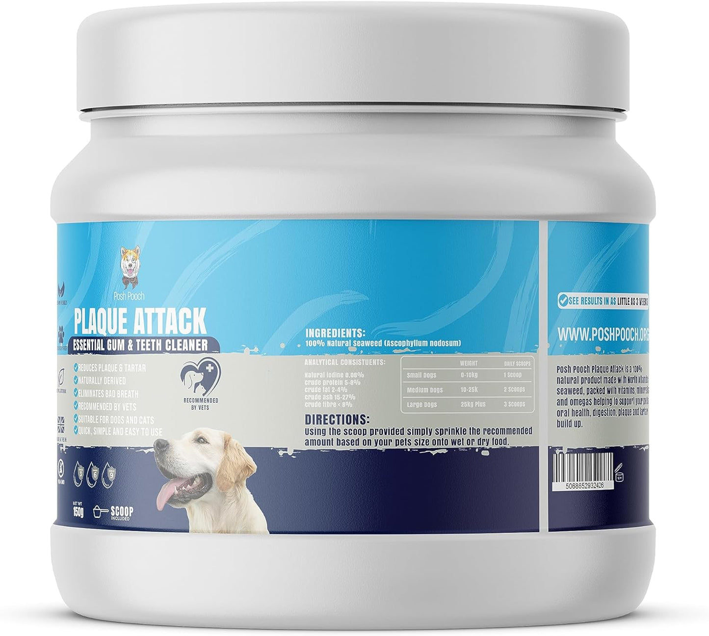 Posh Pooch Plaque Attack 100% Natural Plaque & Tartar Remover (50g)