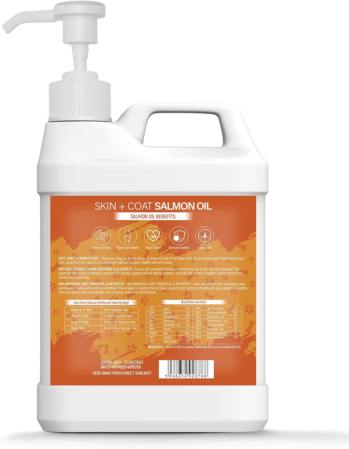 2.5 Litre Pure Salmon Oil Omega 3, 6 & 9 With Vitamin E