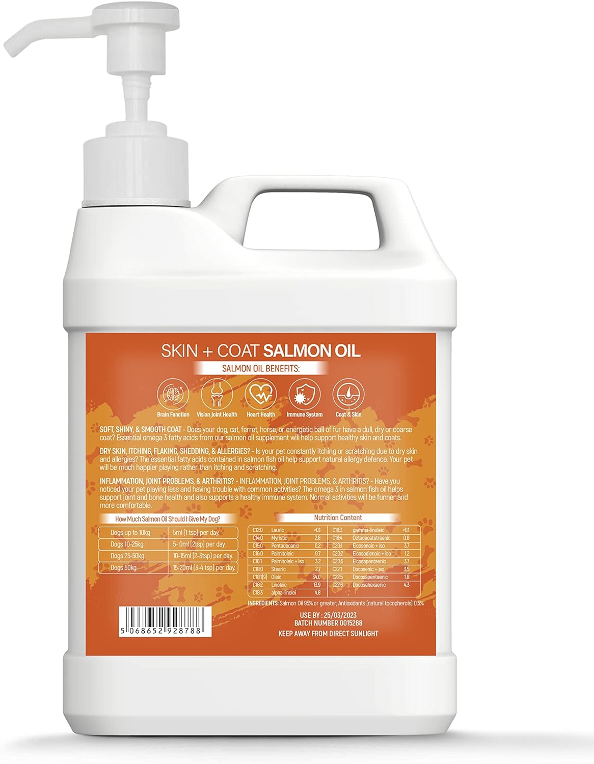 1 Litre Pure Salmon Oil Omega 3, 6 & 9 With Vitamin E