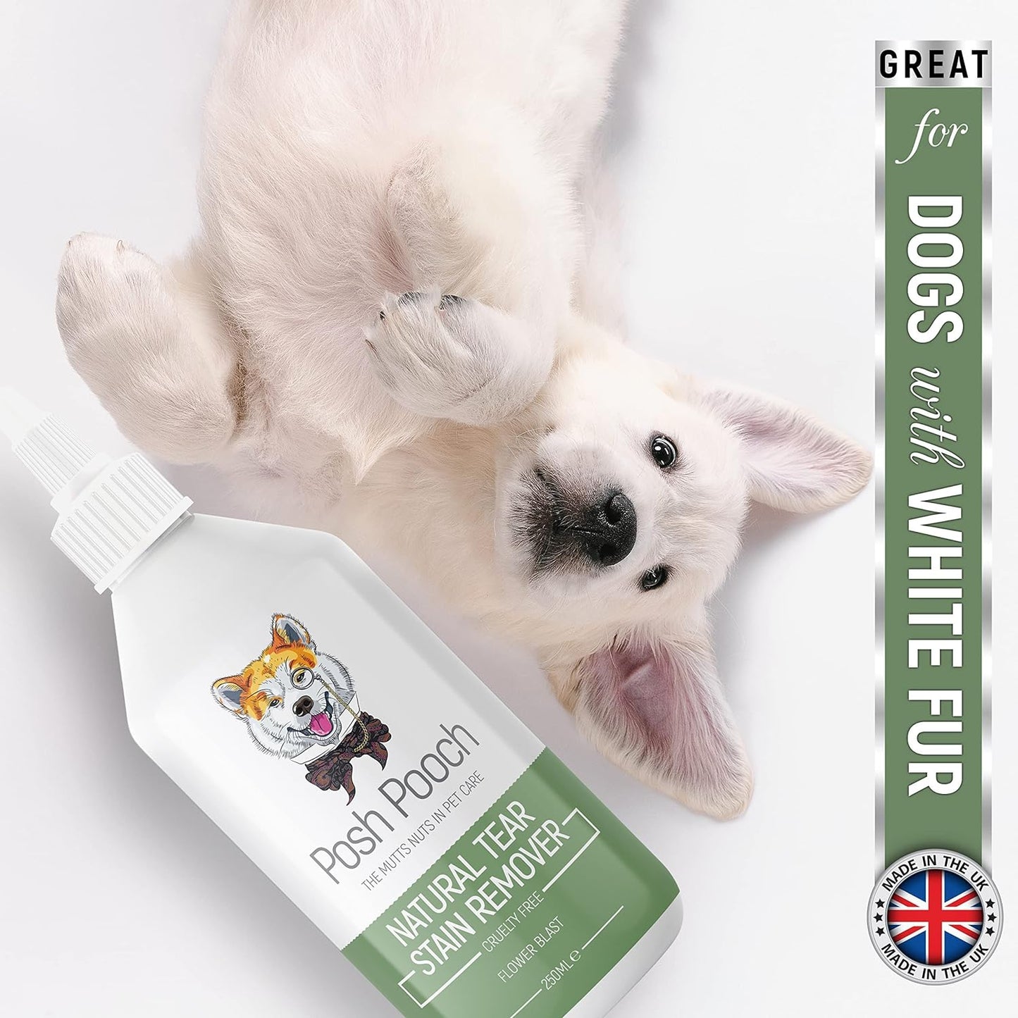 Tear Stain Remover for Dogs - Removes Salvia Stains & Residue