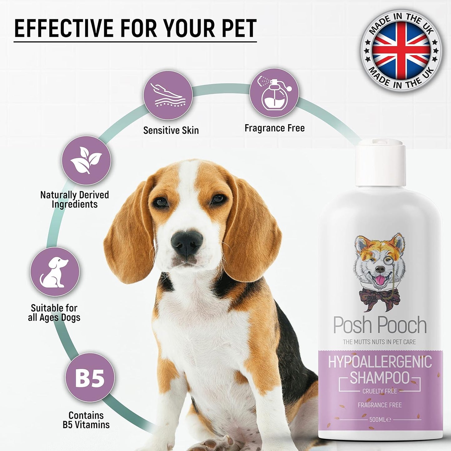 Hypoallergenic Fragrance Free Dog Shampoo With Pro Vitamin B5
