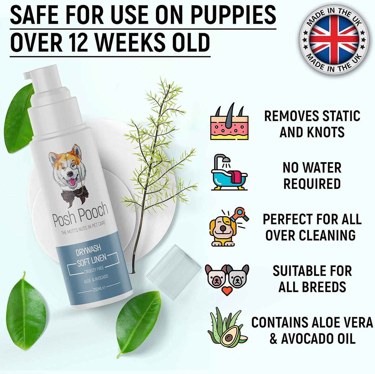 Drywash Soft Linen Avocado Fragrance Waterless Shampoo