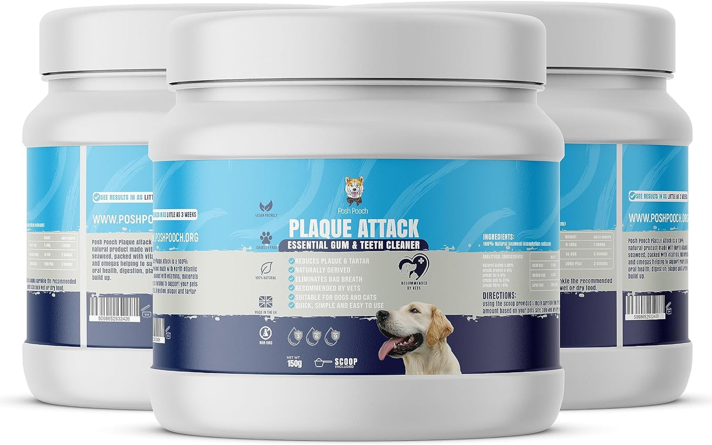Posh Pooch Plaque Attack 100% Natural Plaque & Tartar Remover (50g)