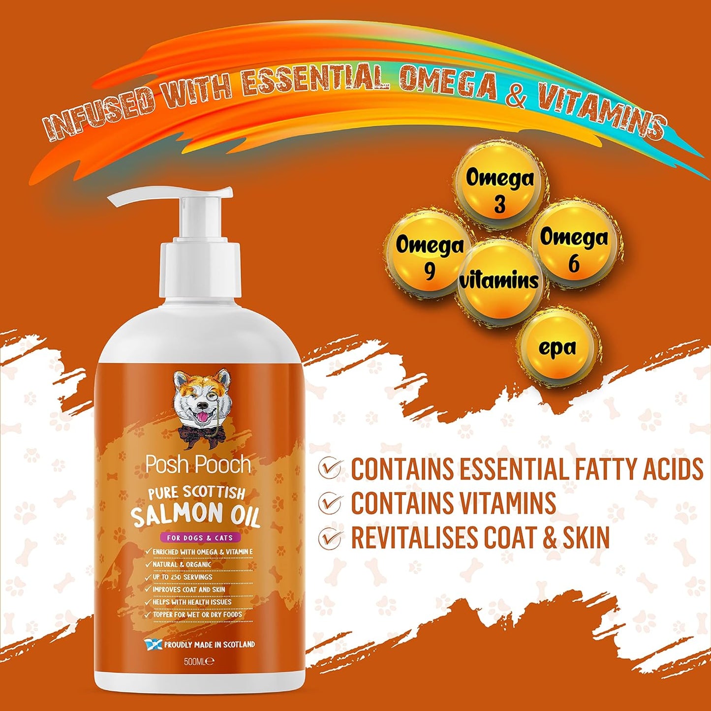 500ml Pure Salmon Oil Omega 3, 6 & 9 With Vitamin E