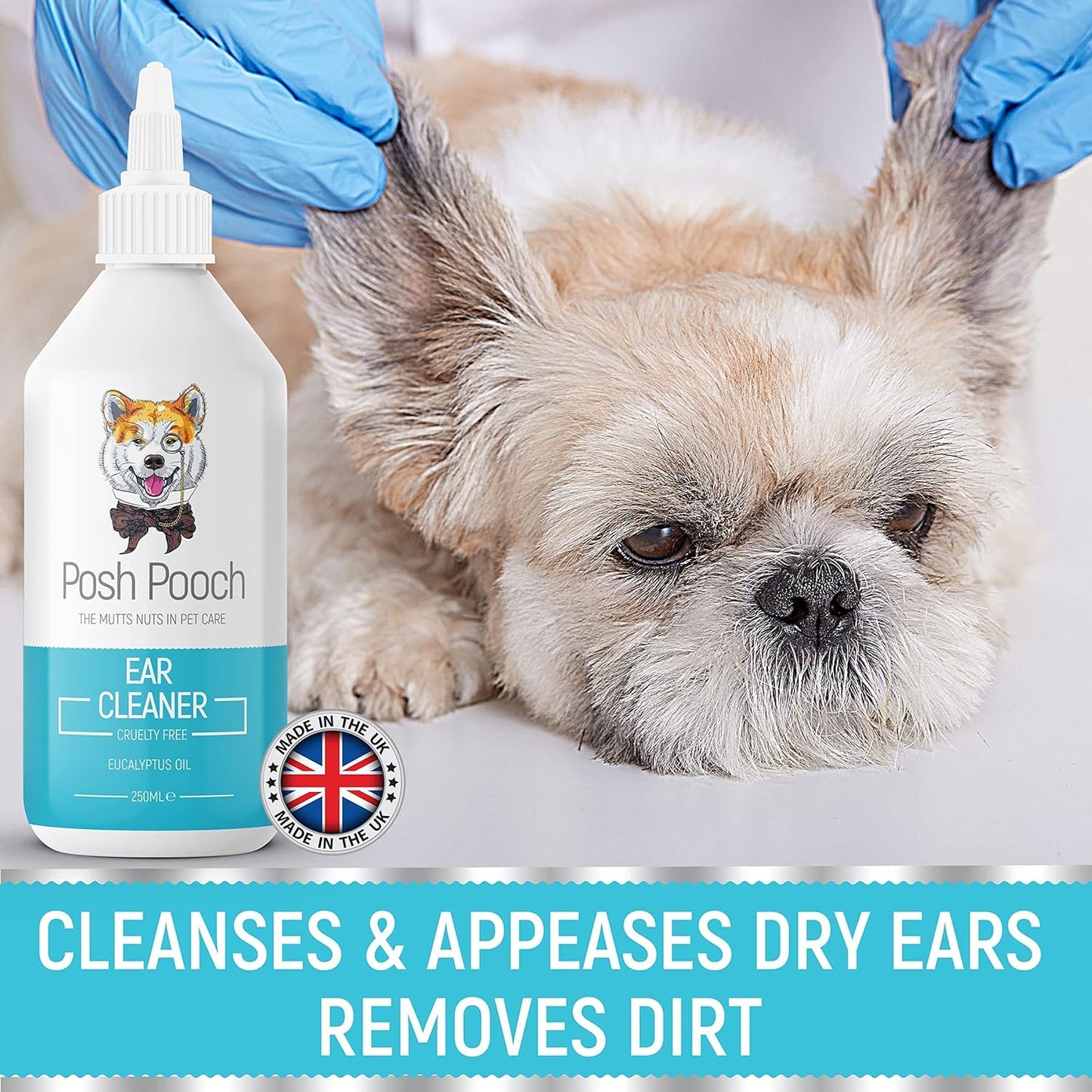 Ear Cleaner For Dogs Eliminates Head Shaking, Discharge & Smell