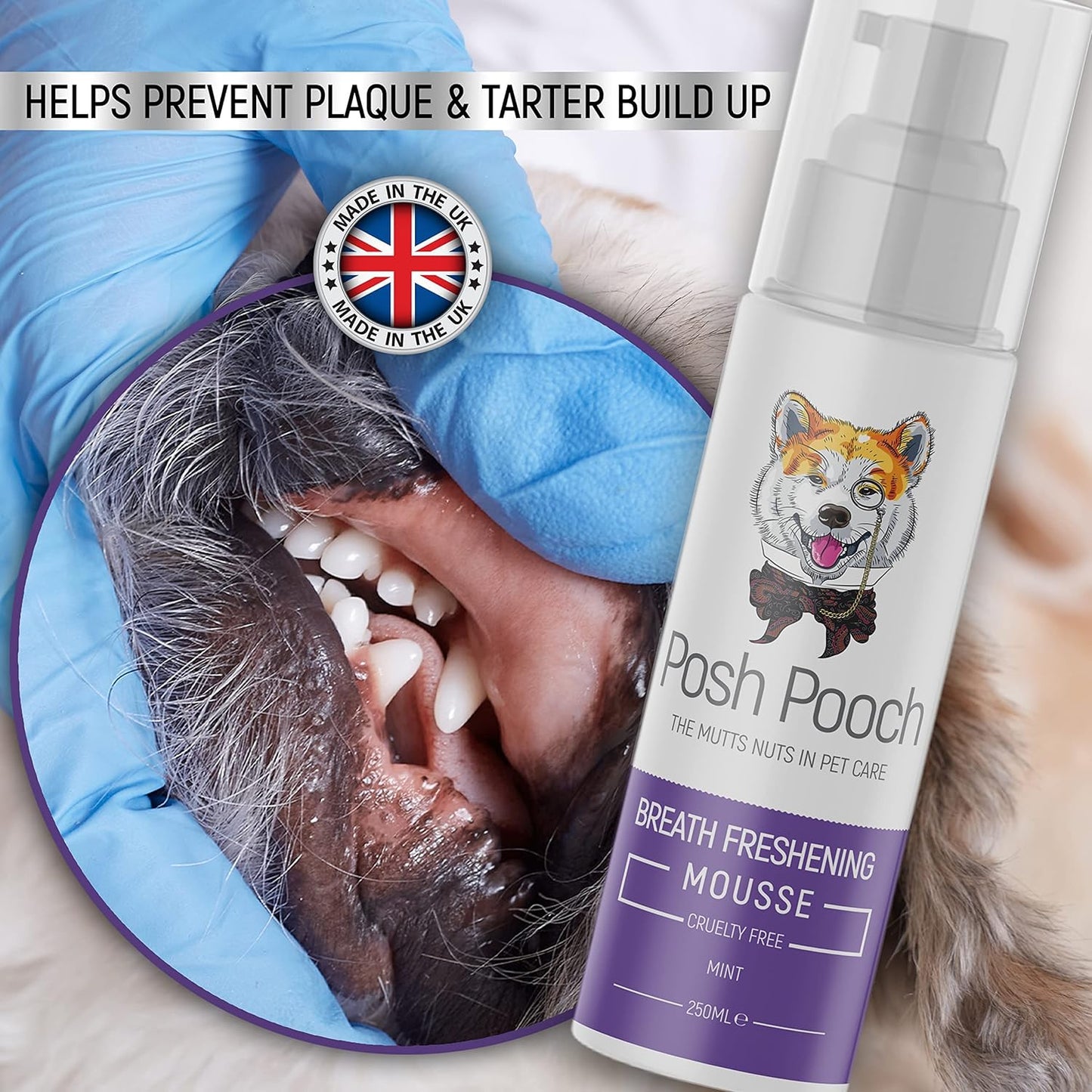 Breath Freshener For Dogs Dental Mousse - Eliminates Bad Breathe & Tartar