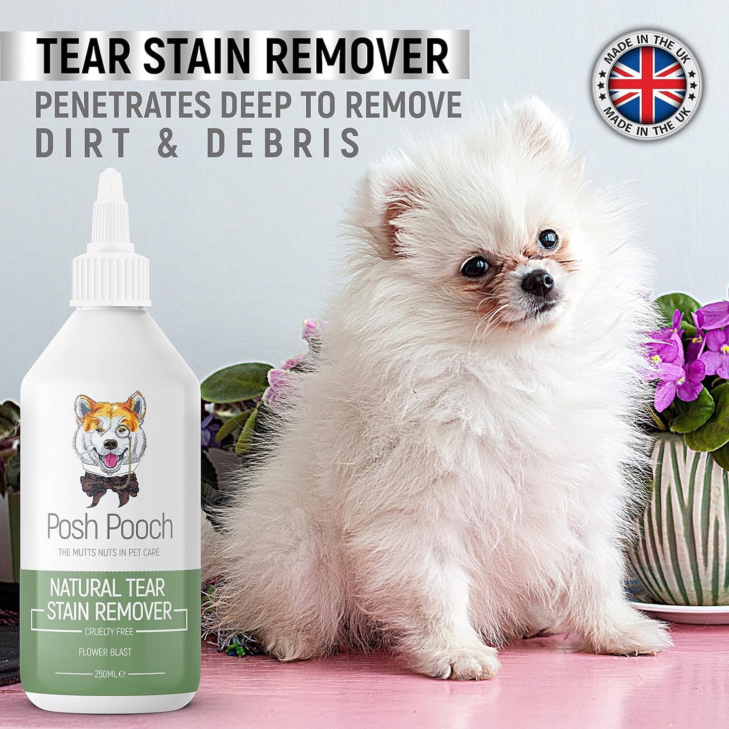 Tear Stain Remover for Dogs - Removes Salvia Stains & Residue