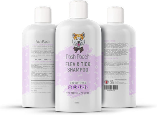 Flea Shampoo For Dogs & Puppies - 500ml Natural Fast Acting Shampoo
