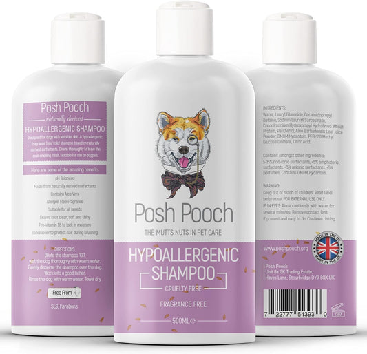 Hypoallergenic Fragrance Free Dog Shampoo With Pro Vitamin B5