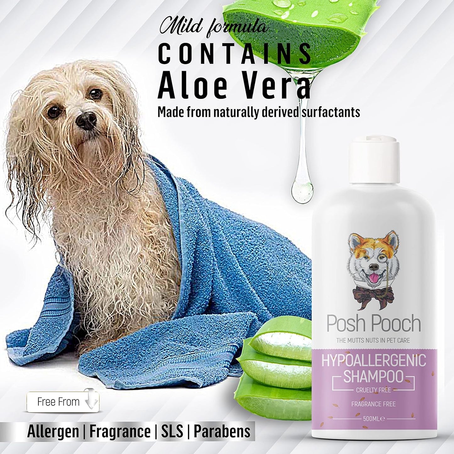 Hypoallergenic Fragrance Free Dog Shampoo With Pro Vitamin B5